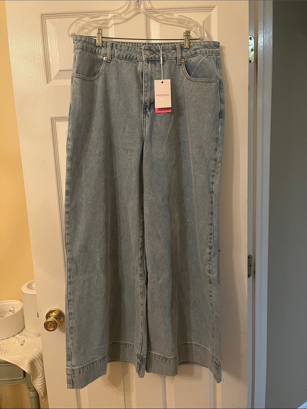 Beginning Boutique Light Blue Wide-Leg Jeans